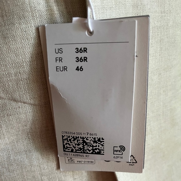 H&M Light Beige Men's Blazer Size 36R - Picture 3 of 5